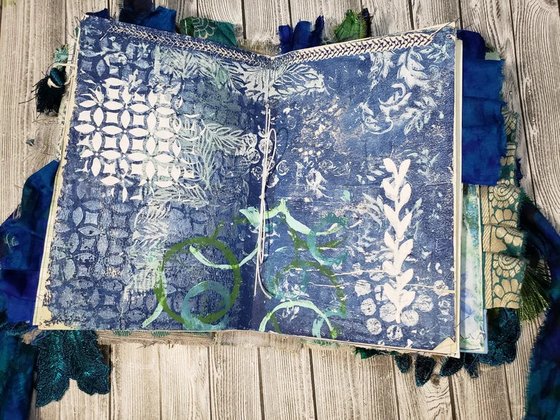 Blue Bird Flower Junk Journal,