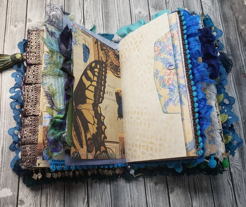 Blue Butterfly Vintage Junk Journal