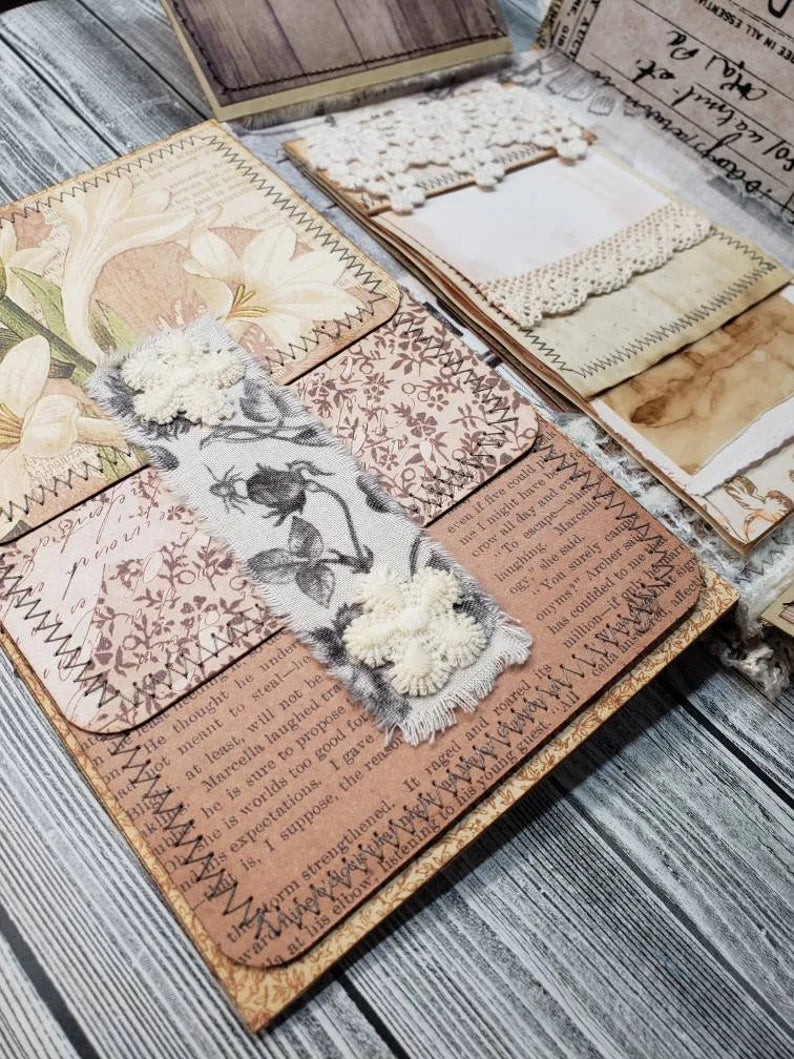 Homemade "Vintage Floral" Folio with removable Journal