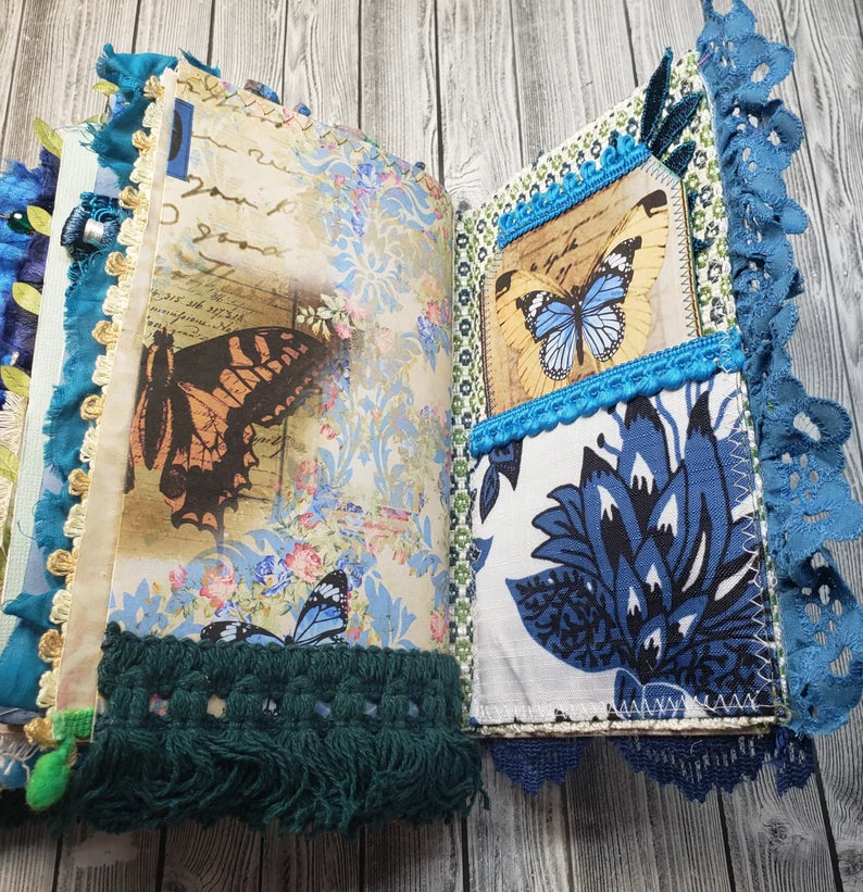 Blue Butterfly Vintage Junk Journal