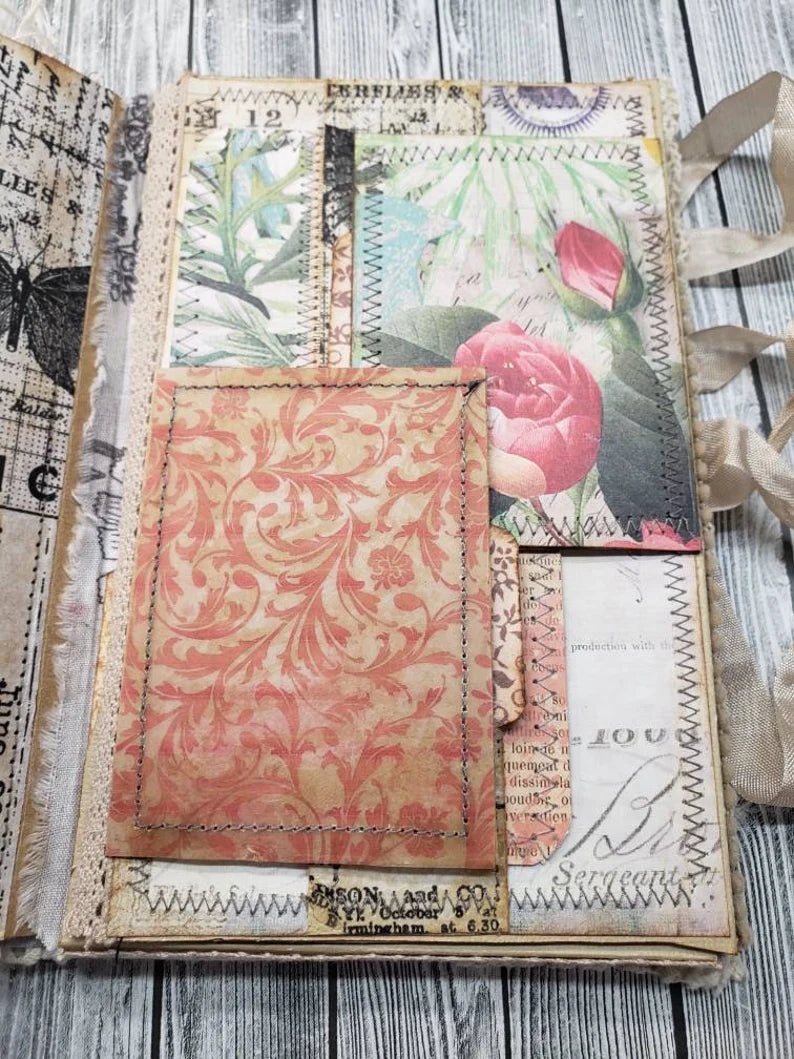 Homemade "Vintage Floral" Folio with removable Journal