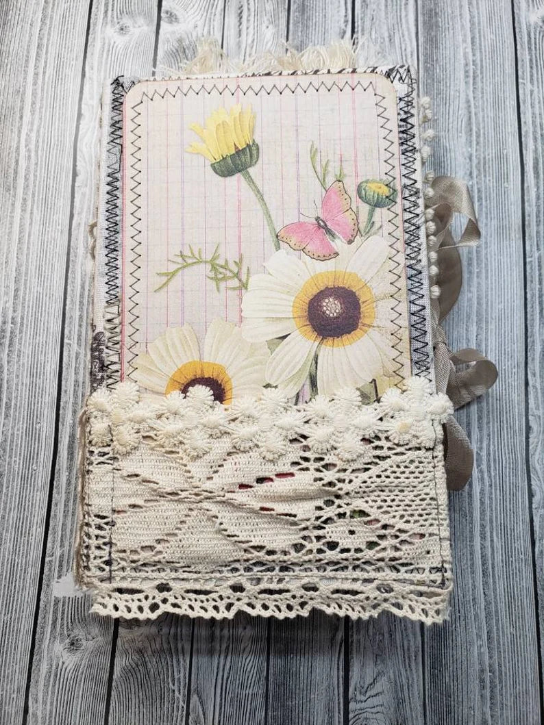 Homemade "Vintage Floral" Folio with removable Journal