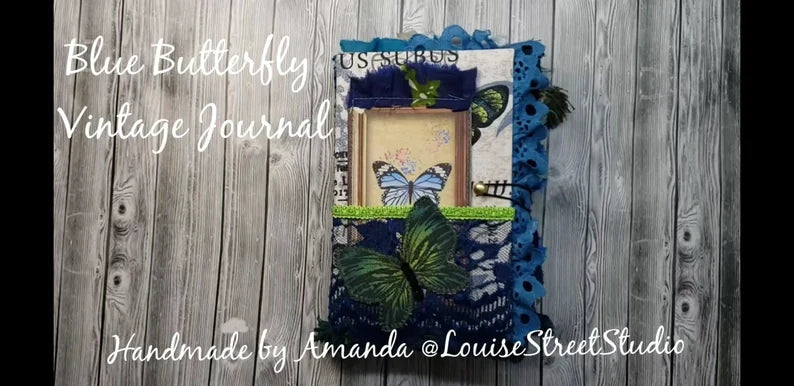 Blue Butterfly Vintage Junk Journal